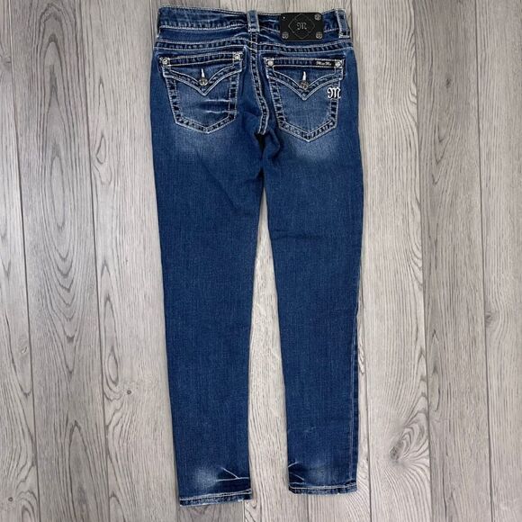 Miss Me Women Size 27 Classic Skinny Leg Low Rise Denim Cotton Jeans Y2K Western - Picture 6 of 12